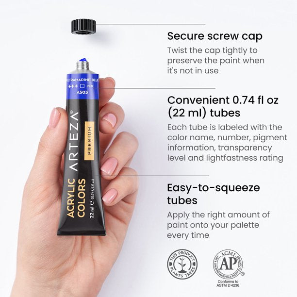 Arteza Premium Acrylic Artist Paint