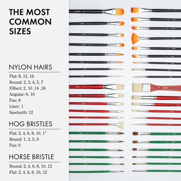 ARTIFY 41 Pieces Long Handle Paint Brushes