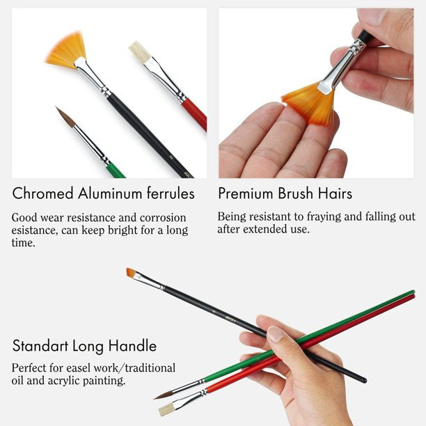 ARTIFY 41 Pieces Long Handle Paint Brushes