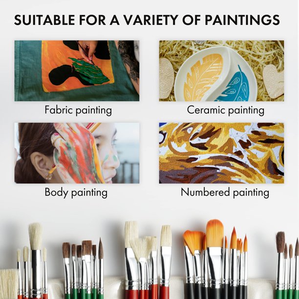 ARTIFY 41 Pieces Long Handle Paint Brushes